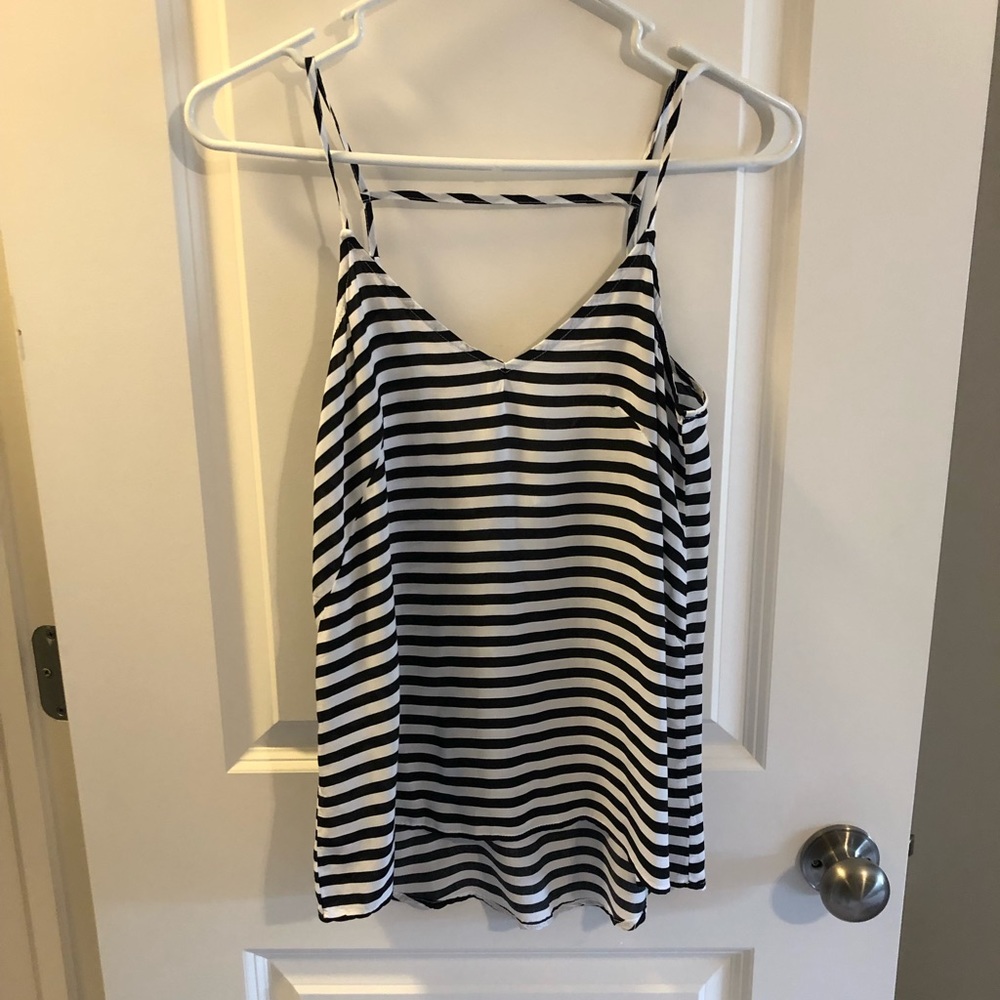 Black and white stripe tank